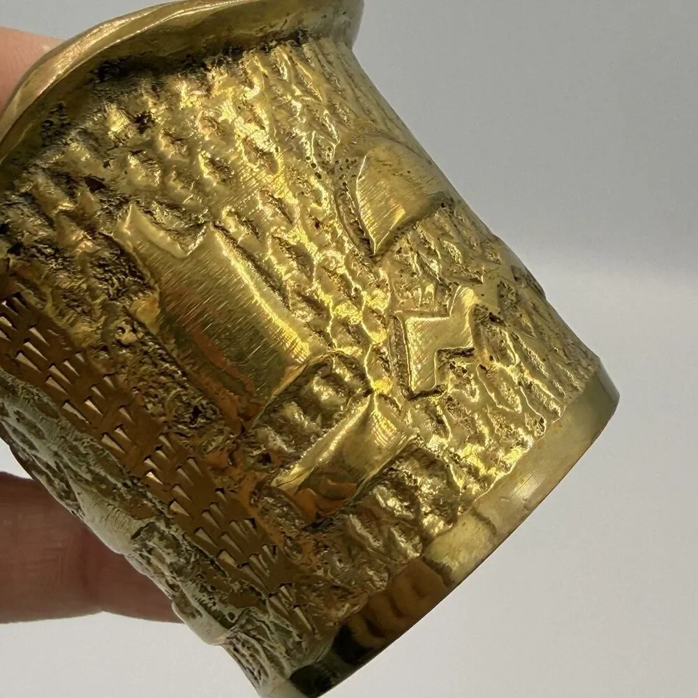 Vintage Marilyn Miglin Pheromone Brass Egyptian Revival Votive Candle Holder